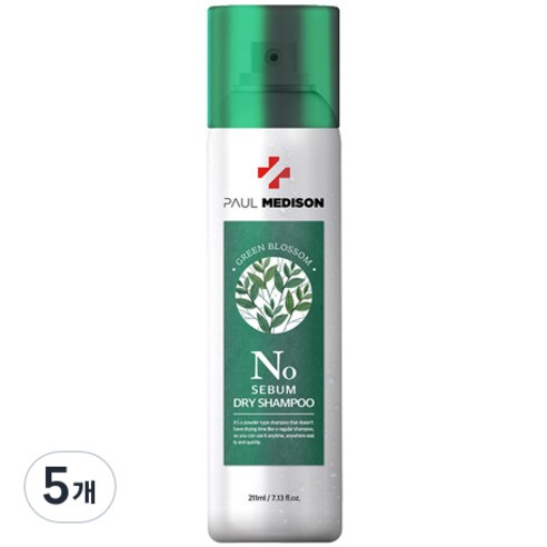 폴메디슨 시그니처 노세범 드라이 샴푸 그린블라썸향, 211ml, 5개