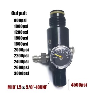 에어실린더 HPA 압축 공기 CO2 실린더 병 탱크 레귤레이터 밸브 4500psi 입력 800psi ~ 3000psi 출력, 5-8 18UNF_2200psi, 6.58 18UNF - 2200psi