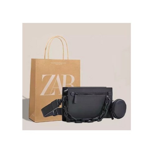 ZARA 자라 남성 여성 가방 메신저 패션 블랙 락 플랩 바케트 크로스 숄더백 유나 인스타