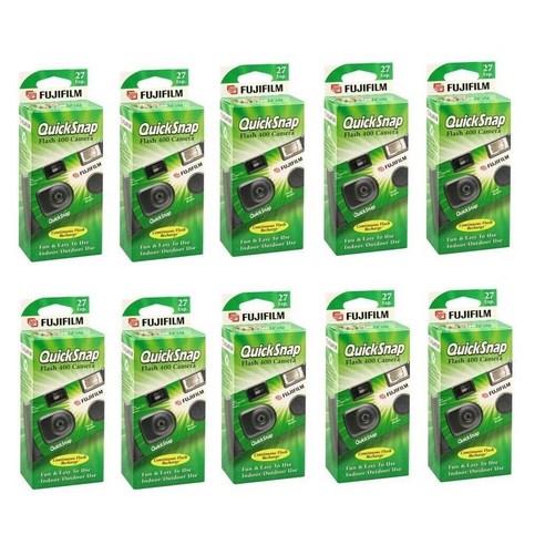 Fujifilm 후지 필름 10팩 후지필름 퀵스냅 400 일회용 플래시 카메라 FRESH Quicksnap, 10개