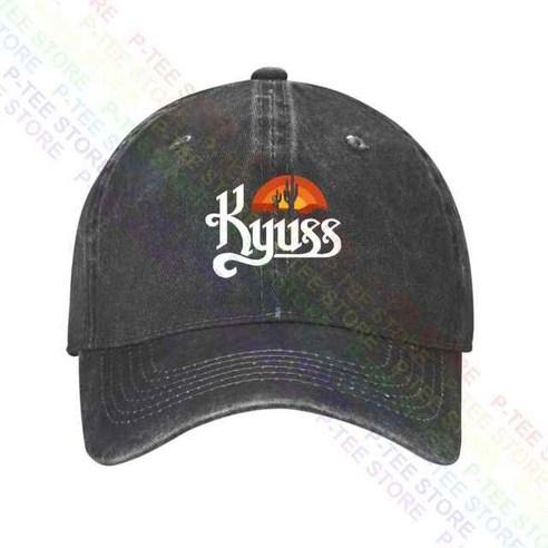 Kyuss 아메리칸 스토너 록 밴드 야구 모자 스냅백 캡 니트 버킷 햇, [01] Adjustable, [07] Washed Denim Cap 1