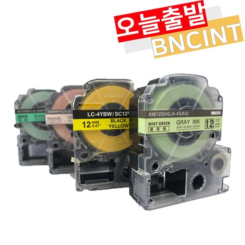 엡손 라벨 테이프 LW-K200BL OK730 LW-K420 OK1000P LW-H200RK 라벨프린터 라벨지 호환, 투명바탕/검정글자 (ST24K), 24mm