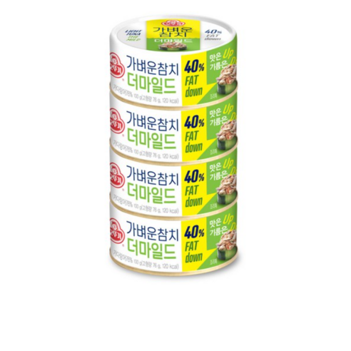 오뚜기 가벼운참치 더마일드, 160g, 4개