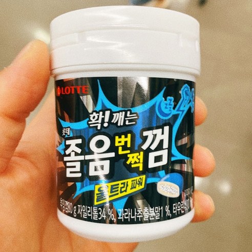 롯데 졸음번쩍껌 파워 용기 80g, 1개