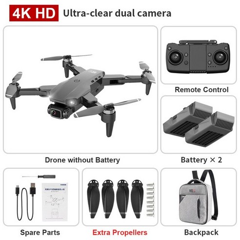 L900 PRO 듀얼 카메라 탑재 접이식 RC 쿼드콥터 드론 프로페셔널 4K HD 드론촬영 브러시리스 모터 221g 초, 17 4k Black Bag 2B