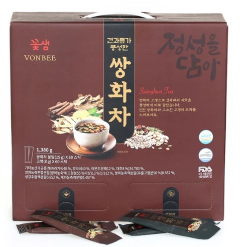 꽃샘 본비 견과류가 풍성한 쌍화차 60입 / 코스트코, 2개, 60개입, 23g