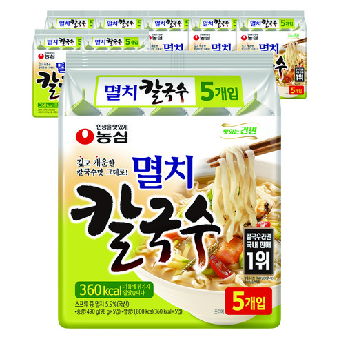 농심 멸치 칼국수, 98g, 20개