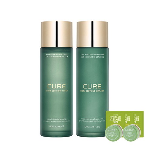 김정문알로에 큐어 하이드라 수딩 에멀젼 130ml +토너 130ml, 2세트