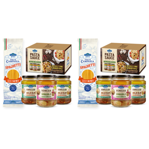 폰타나 알리오올리오 파스타 소스 430g x 2p + 봉골레 파스타 소스 430g + 스파게티 면 500g 세트, 1세트