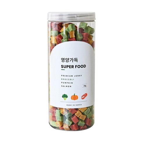 제로랩스 반려견 영양가득 져키 1kg, 브로콜리+단호박+연어, 1개