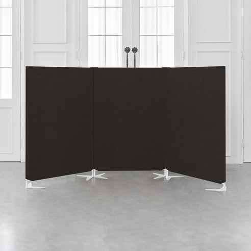 까사마루 이브 스탠드형 3단 가림막 파티션 2400 x 25 x 1200 mm, 오트밀