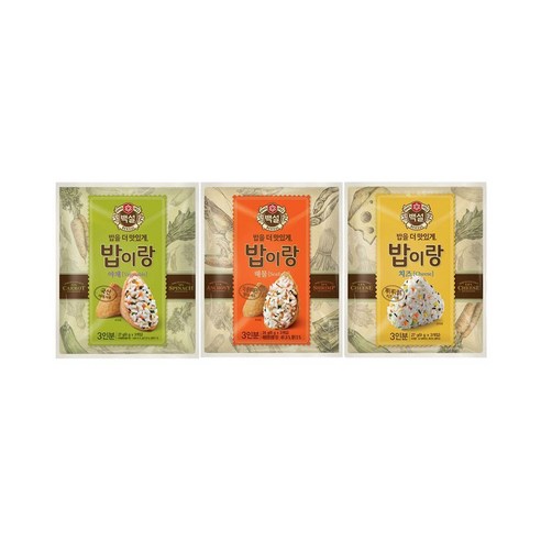 (상온)[백설]밥이랑 3종/ 야채 해물 치즈
