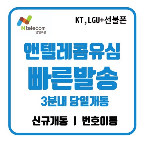 앤텔레콤 lg유심칩 lg선불폰 kt선불폰 lg선불유심 kt선불유심 데이터무제한유심 당일개통 빠른개통 24시간상담센터, KT망유심, 1개