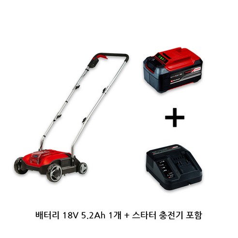 독일 아인헬 무선 충전 잔디 관리기 잔디깍기 잔디깍는 기계 충전식 GE-SC 18/28 배터리 5.2ah 포함, 충전잔디관리기GE-SC 18/28(5.2ah), 1개