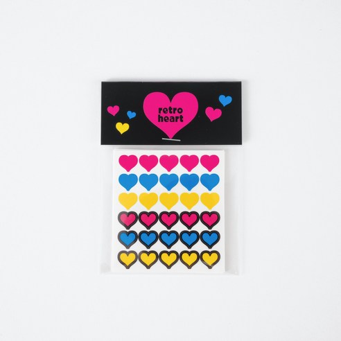 retro heart sticker 레트로 하트 스티커 다꾸 스티커팩, 10개