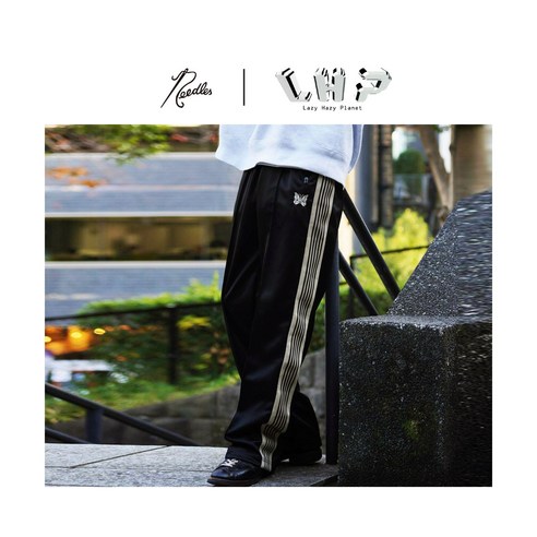 니들스 x URBS 별주 트랙 팬츠 스트레이트 MR556-BSM34 블랙