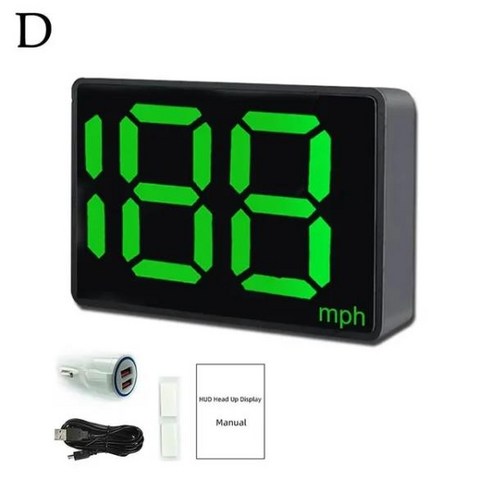 앞유리 속도 프로젝터 GPS HUD 속도계 2 색 플러그 앤 플레이 빅 폰트 모든 차량용 전자 액세서리, 01 A