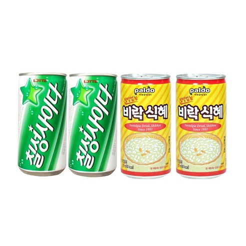 제트스카이 미니캔세트_칠성사이다 15개+밥알없는식혜 15개, 30개, 190ml