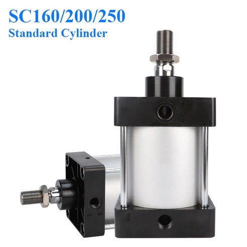 쇼바 SC160/200mm 빅 보어 표준 에어 실린더 공압 피스톤 복동 SC 25 ~ 800 1000mm 스트로크, 26.Stroke 175mm - SC160 With m
