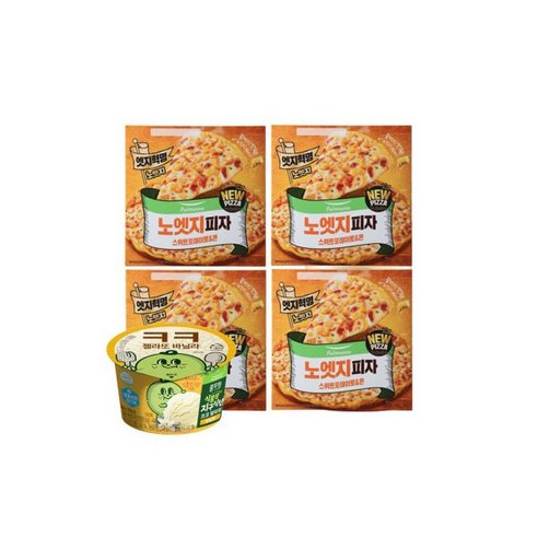 노엣지피자 코리안 BBQ2+2 치즈2+2 증정(코코젤라또 바닐라90ml) - 추천, 노엣지피자 스위트포테이토콘 4판 + 증정(코코젤라또 바, 90ml