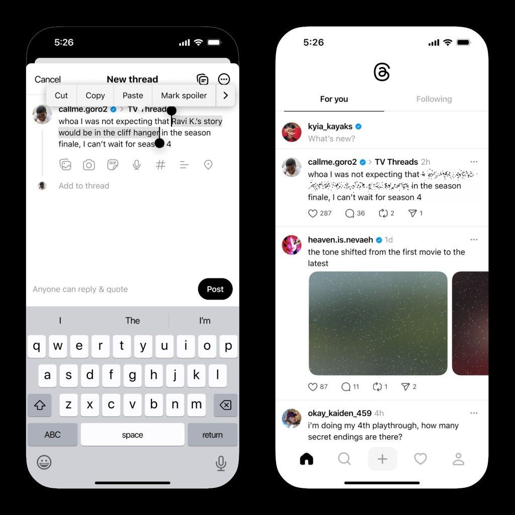 Threads Testing in a way to hide the spiler Threads Testing in a way to hide the spiler
