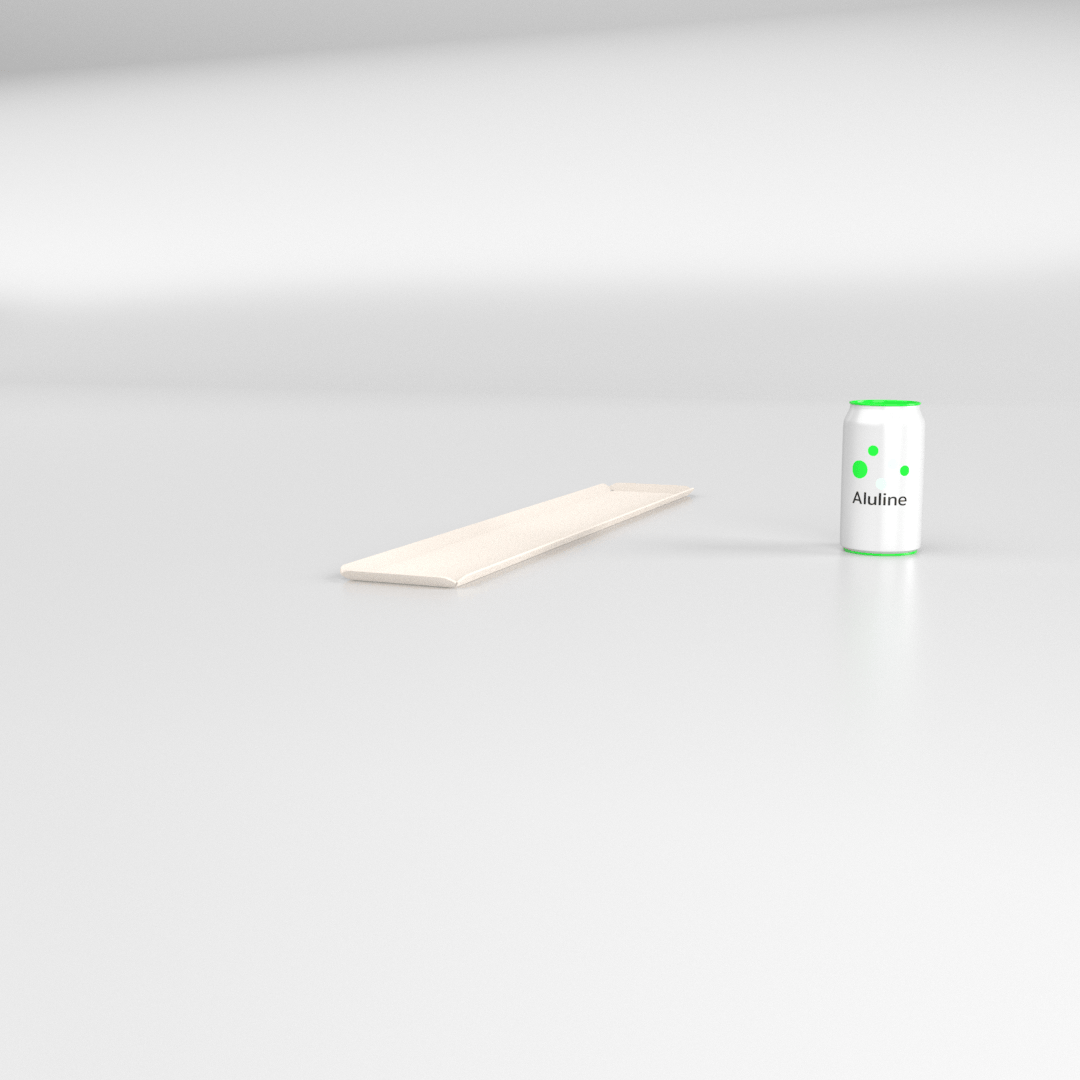 PLATEAU BOULANGERIE ALU 600 X 105 MM BLANC