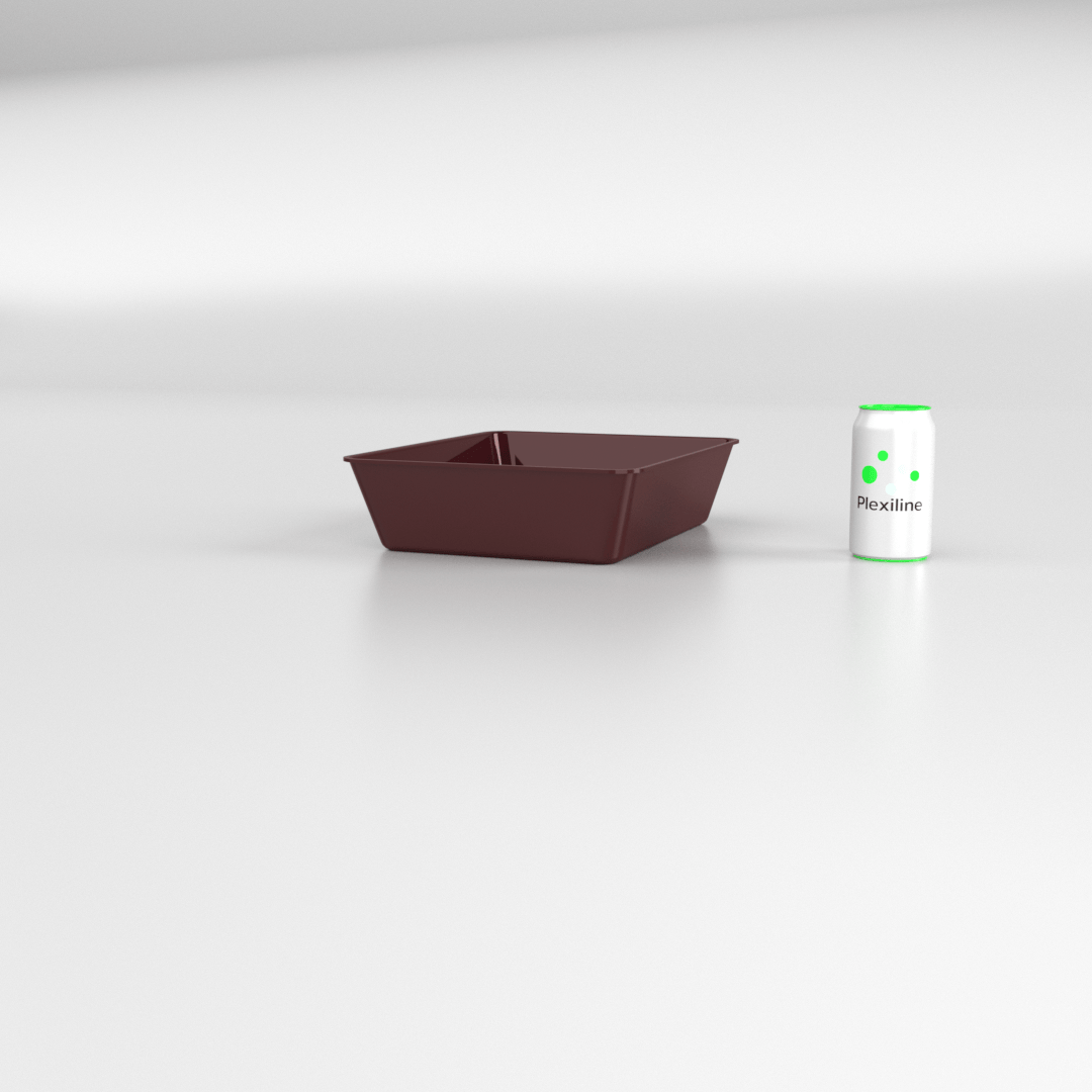 PLATEAU GASTRO 1/2 80 (325 X 265 X 80 MM) BORDEAUX