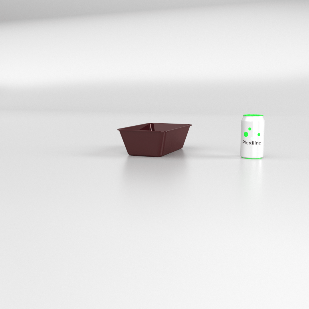 PLATEAU GASTRO 1/4 80 (265 X 162 X 80 MM) BORDEAUX