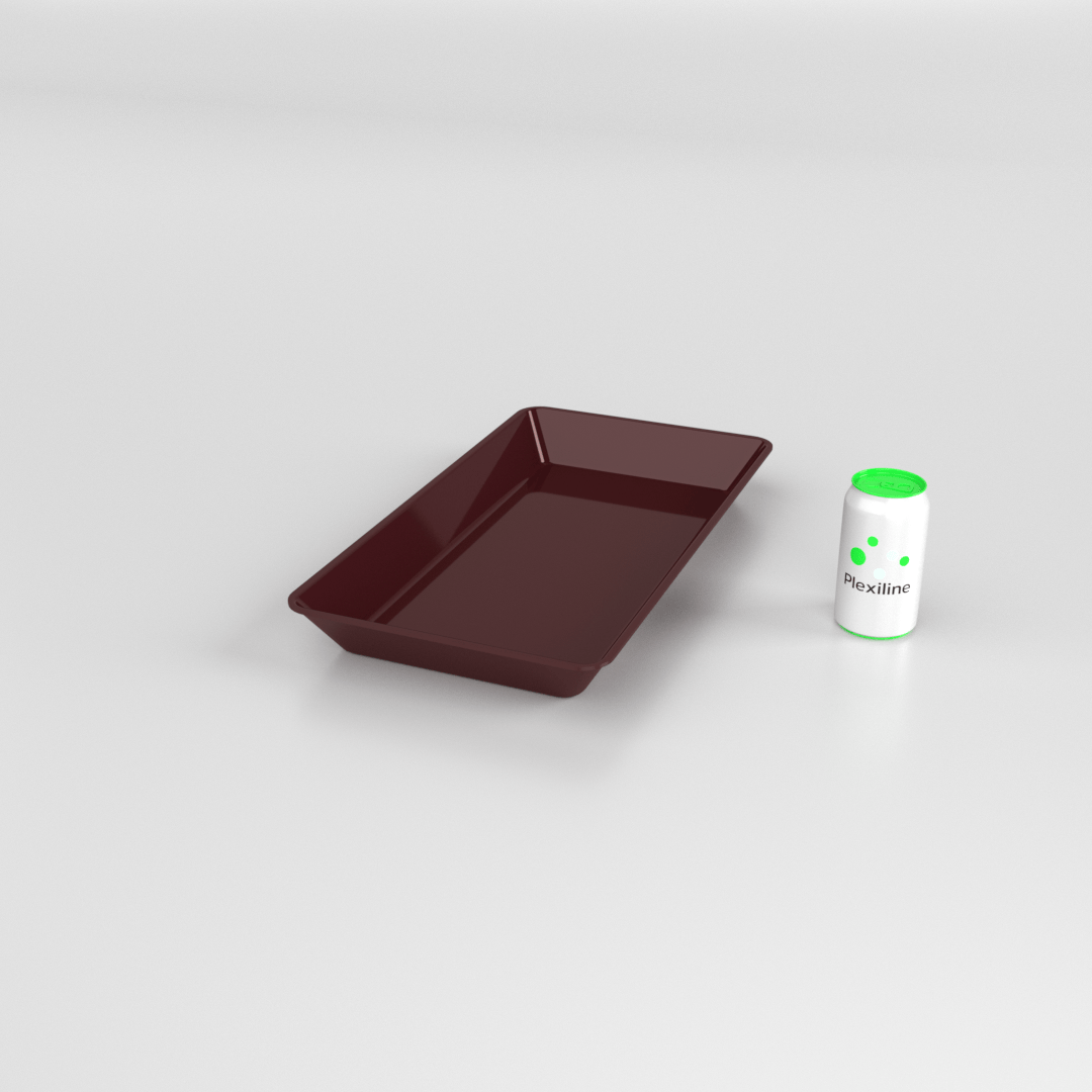 PLATEAU GASTRO 3/4 50 (487 X 265 X 50 MM) BORDEAUX