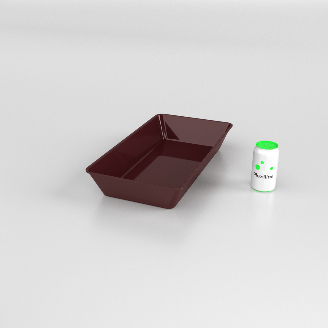 PLATEAU GASTRO 3/4 80 (487 X 265 X 80 MM) BORDEAUX