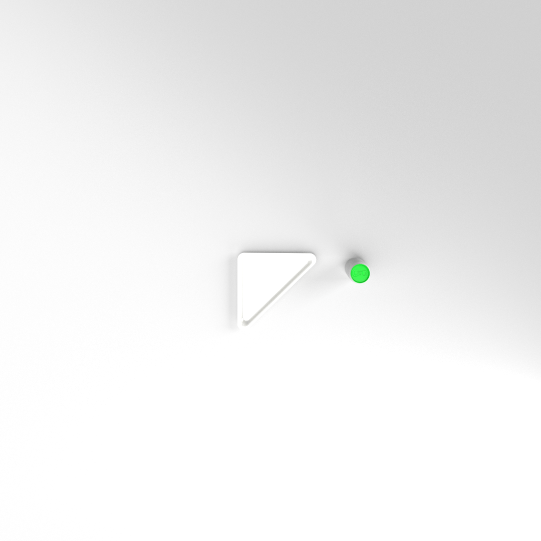 TRIANGLE 270 X 270 X 20 MM BLANC
