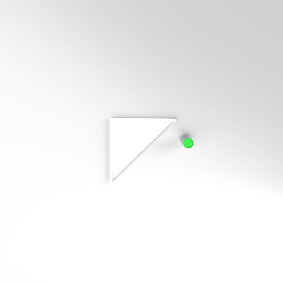 TRIANGLE 400 X 400 X 20 MM BLANC