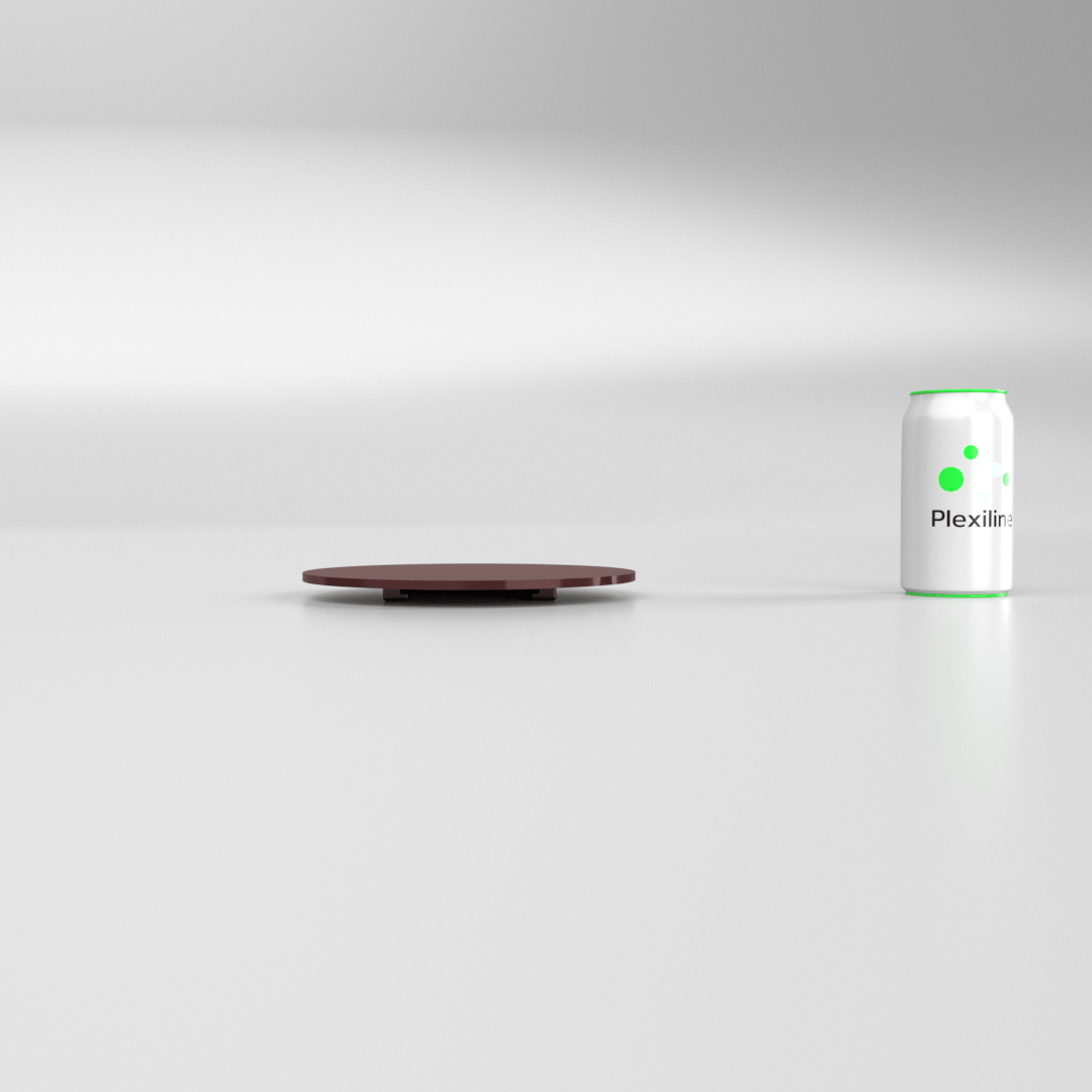PLEXI ROND 200 X 5 MM ATTACHE PIEDESTAL BORDEAUX