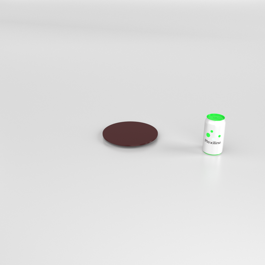 PLEXI ROND 200 X 5 MM ATTACHE PIEDESTAL BORDEAUX