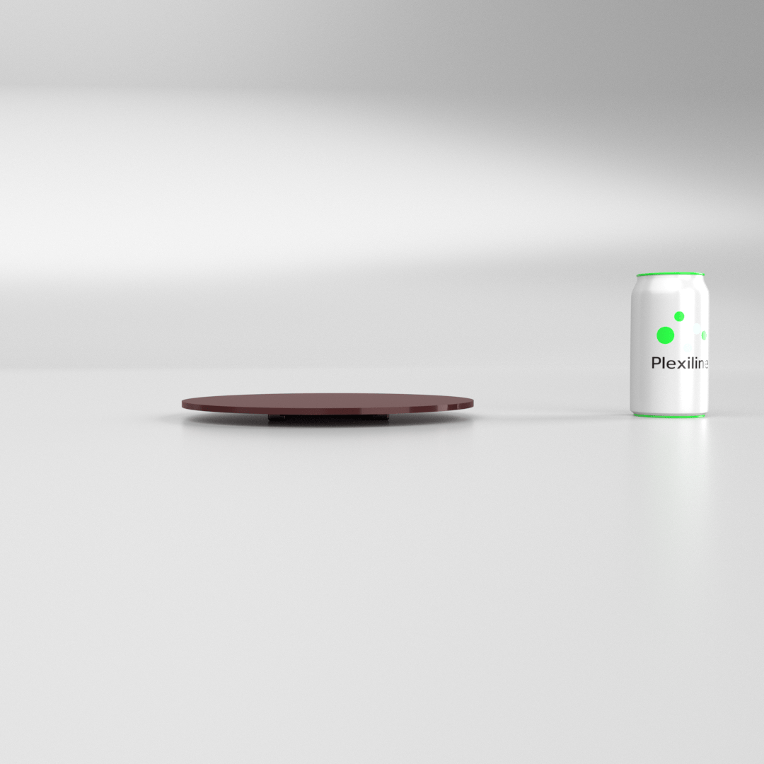 PLEXI ROND 250 X 5 MM ATTACHE PIEDESTAL BORDEAUX