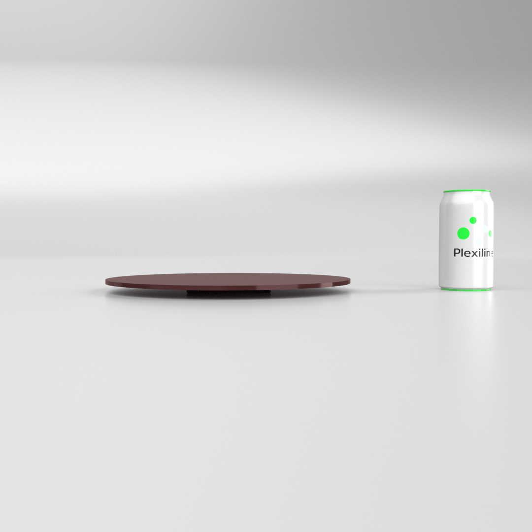 PLEXI ROND 300 X 5 MM ATTACHE PIEDESTAL BORDEAUX