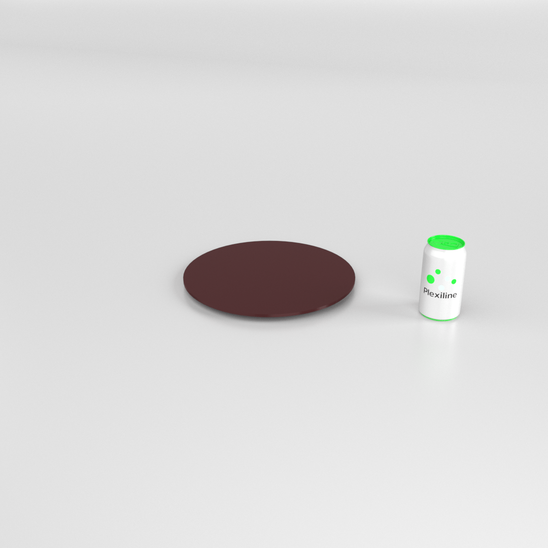 PLEXI ROND 300 X 5 MM ATTACHE PIEDESTAL BORDEAUX