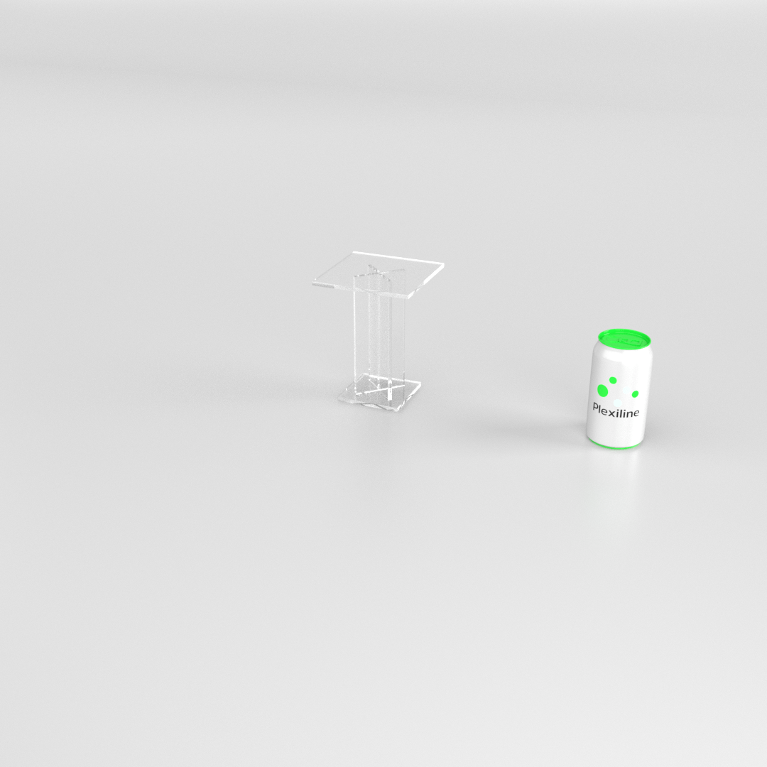 PIEDESTAL.CARRE 120 X 120 X 150 MM TRANSPARENT
