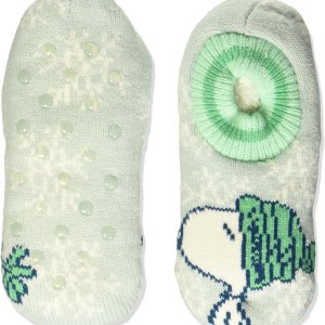 Peanuts Women’s Holiday Single Cuffer Slipper Socks
