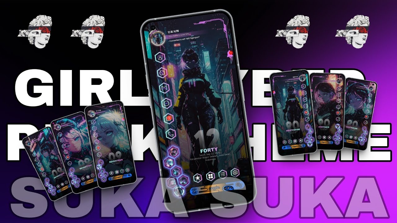 Cool Android Mobile Theme || Neon Girl Cyber Punk || Themes for All Android Cool Android Mobile Theme || Neon Girl Cyber Punk || Themes for All Android