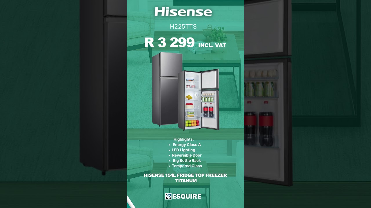 HISENSE 154L Top Freezer Fridge (Titanium) – Compact size, BIG performance! HISENSE 154L Top Freezer Fridge (Titanium) – Compact size, BIG performance!