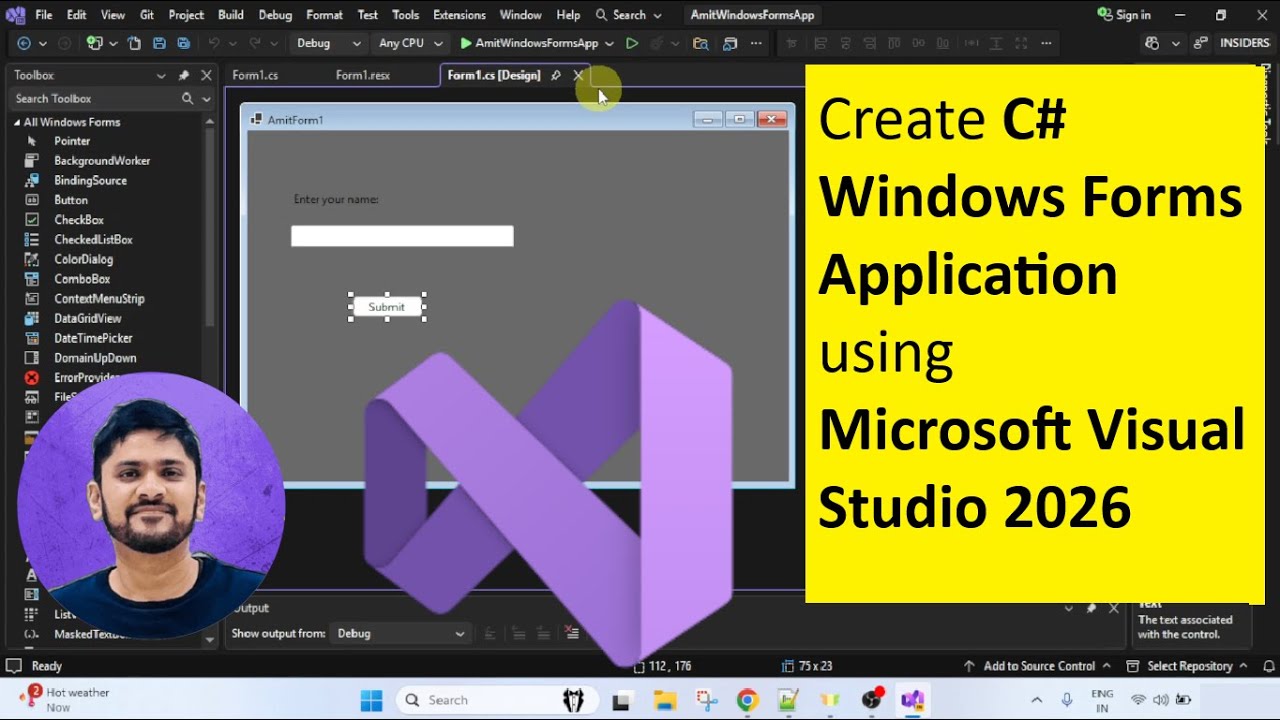 How to run C# Windows Forms Application in Visual Studio 2026 | C# on Microsoft Visual Studio How to run C# Windows Forms Application in Visual Studio 2026 | C# on Microsoft Visual Studio