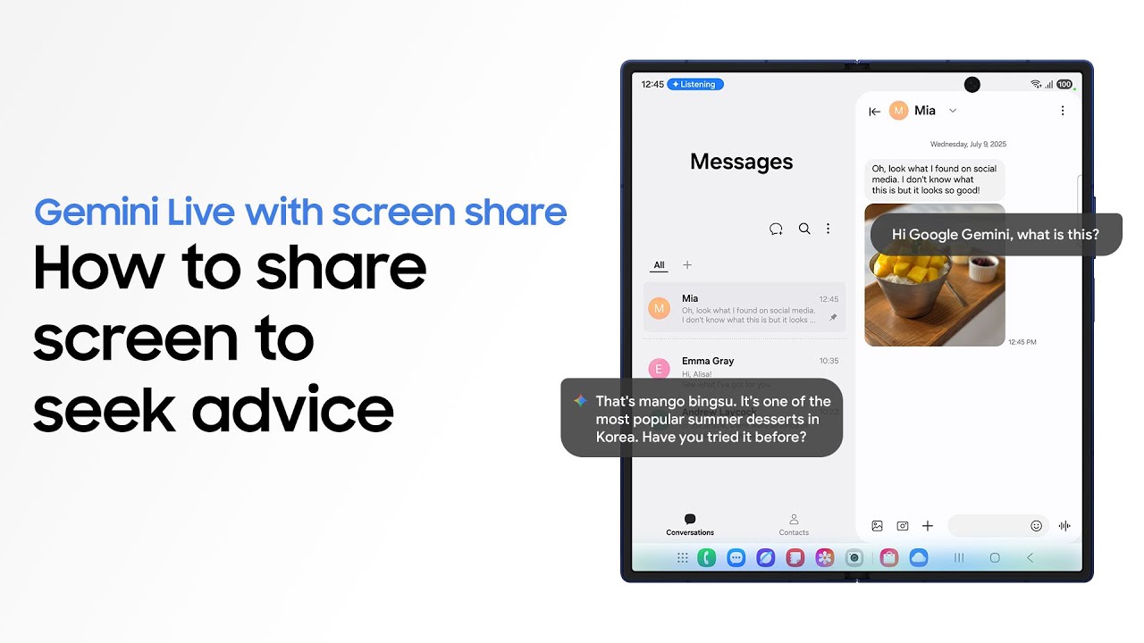 Cara Menggunakan Google Gemini Live dengan Layar Bagikan | Galaxy Z Fold7 | Samsung Cara Menggunakan Google Gemini Live dengan Layar Bagikan | Galaxy Z Fold7 | Samsung