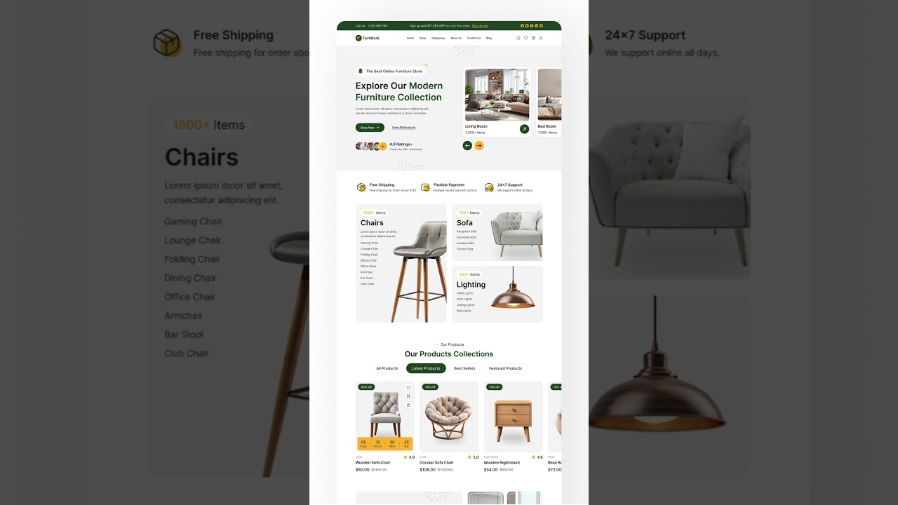 Situs web toko e -commerce furniture figma view responsif desain | Figma Design | Desain UI Situs Web Situs web toko e -commerce furniture figma view responsif desain | Figma Design | Desain UI Situs Web