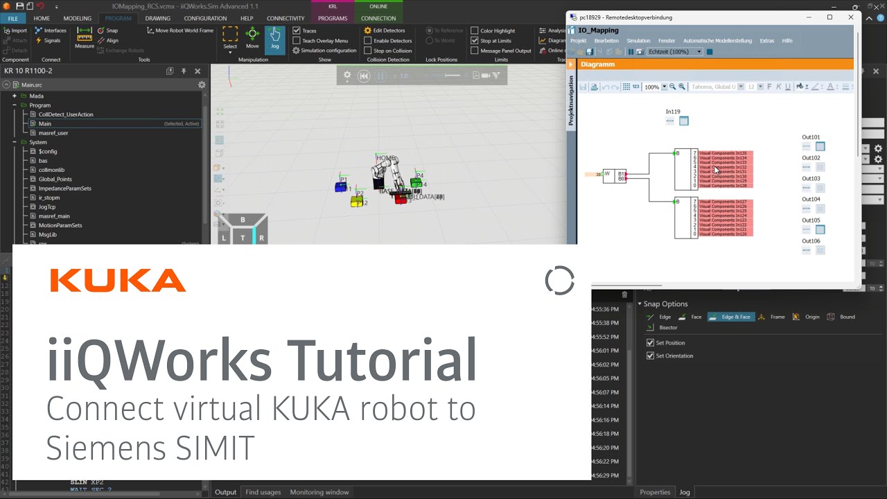 KUKA iiQWorks: Map robot IO signals to Siemens SIMIT simulation KUKA iiQWorks: Map robot IO signals to Siemens SIMIT simulation