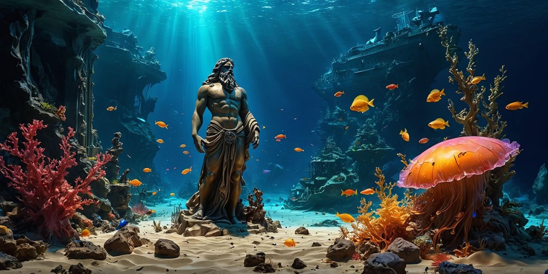 Huge marble artworks dropped into the sea in a plan to eliminate illegal fishing Huge marble artworks dropped into the sea in a plan to eliminate illegal fishing