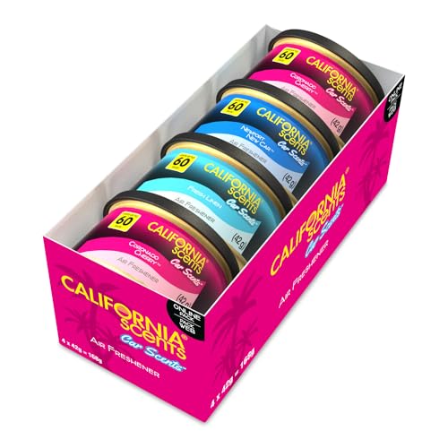 California Scents, Car Air Fresheners Can, Assorted Scents, Pack of 4,...