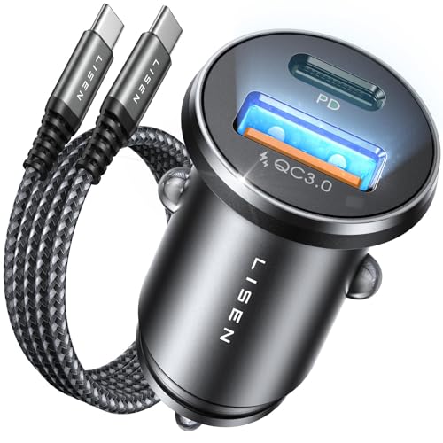 LISEN Car Charger Adapter USB C 54W 12V USB Socket [USB C 36W+USB A 18...