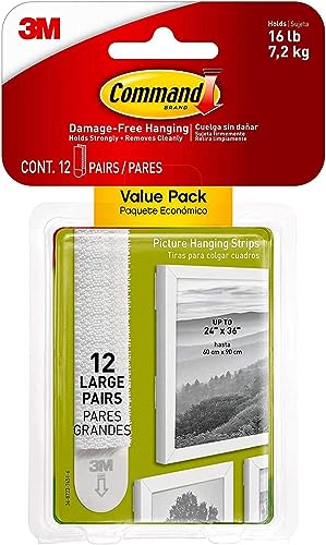 Command Picture & Frame Hanging Strips Value Pack, Large, White &...