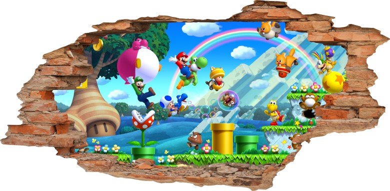SIENŲ LIPDUOTI Skylė sienoje MARIO BROS